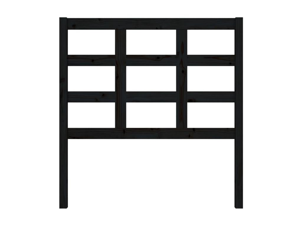 Tête de lit Noir 95.5x4x100 Bois massif de pin 2