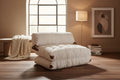Canap¨¦ lit 2 places Vertchez Divan transformable Canap¨¦ pour invit¨¦s Fauteuil lit conteneur 120x75 h79 cm Blanc