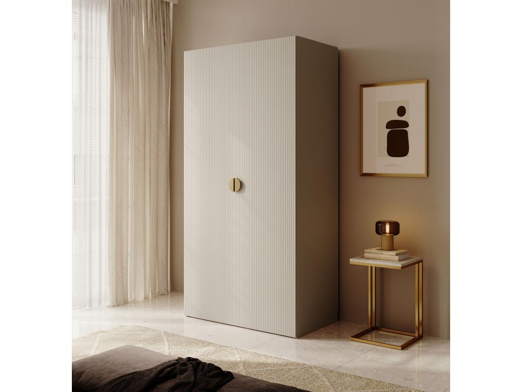Armoire 2 portes avec tringle et tiroirs - 100 cm - gr¨¨ge - Vertchez