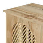 Buffet avec grand espace de rangement et portes en rotin artificiel