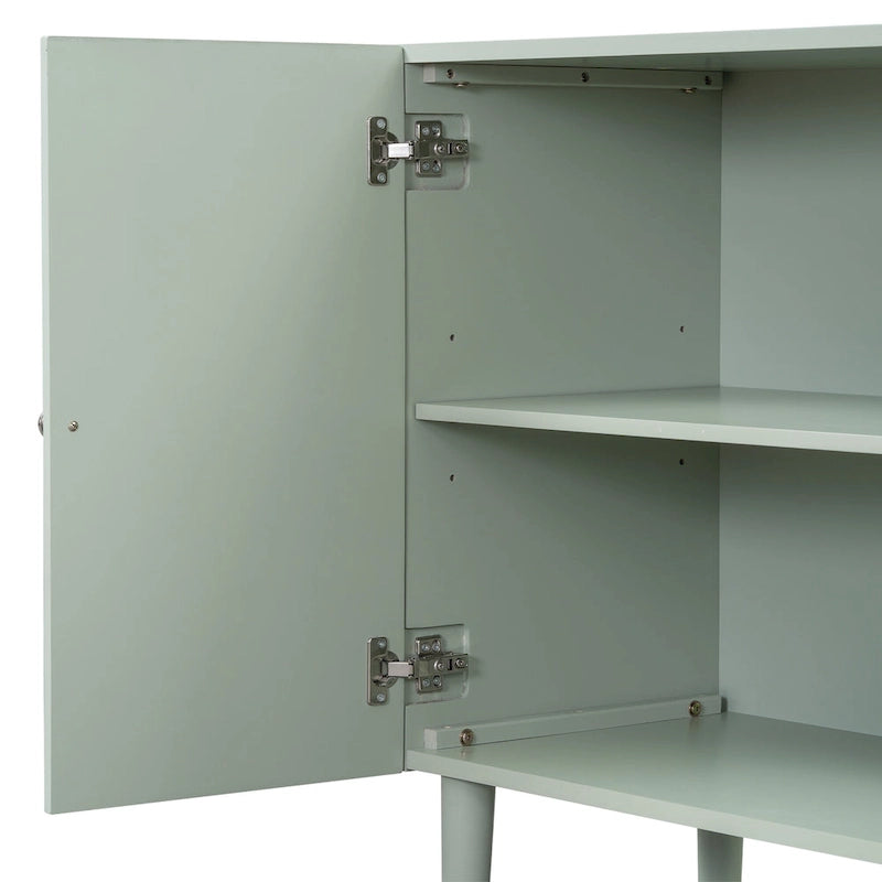 Buffet élégant à quatre portes avec portes à motif ondulé