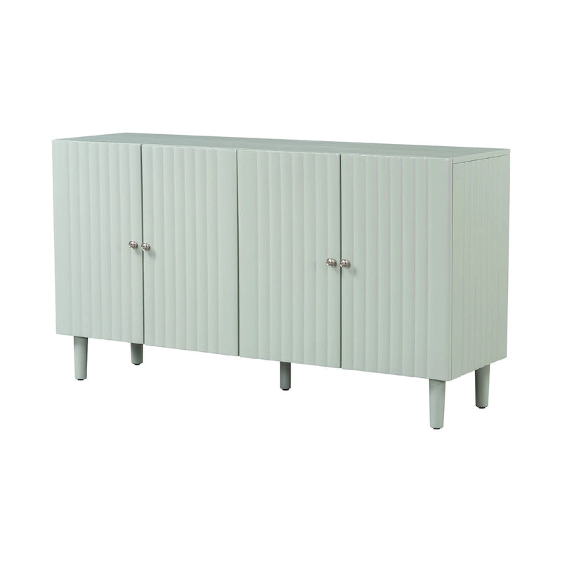 Buffet élégant à quatre portes avec portes à motif ondulé