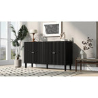 Buffet élégant à quatre portes avec portes à motif ondulé