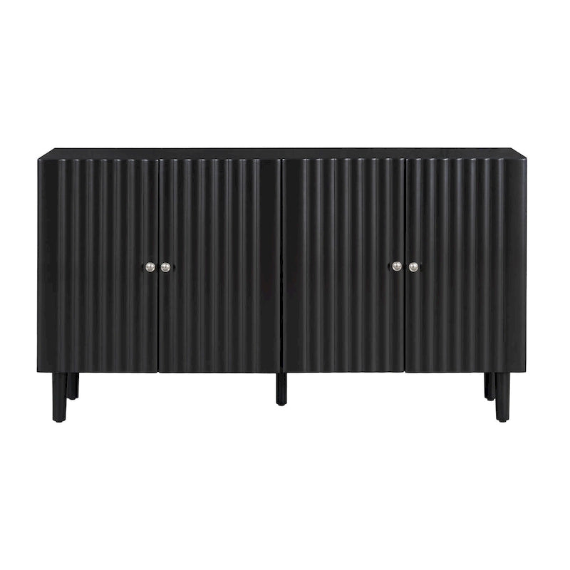 Buffet élégant à quatre portes avec portes à motif ondulé