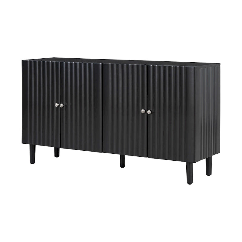 Buffet élégant à quatre portes avec portes à motif ondulé