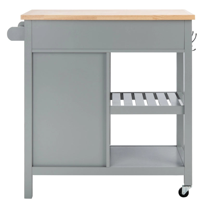 Chariot de cuisine SAFAVIEH Fauve, 1 porte, 2 tiroirs, 2 étagères - 85 cm L x 43 cm l x 89 cm H
