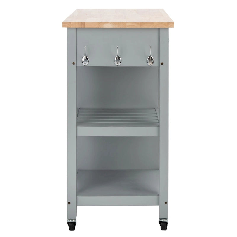 Chariot de cuisine SAFAVIEH Fauve, 1 porte, 2 tiroirs, 2 étagères - 85 cm L x 43 cm l x 89 cm H