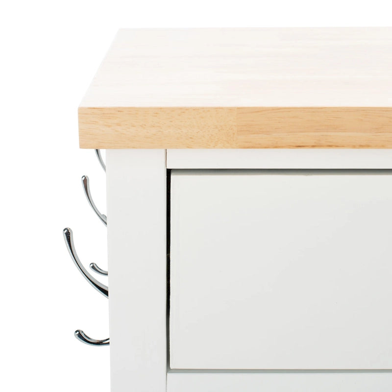 Chariot de cuisine SAFAVIEH Fauve, 1 porte, 2 tiroirs, 2 étagères - 85 cm L x 43 cm l x 89 cm H