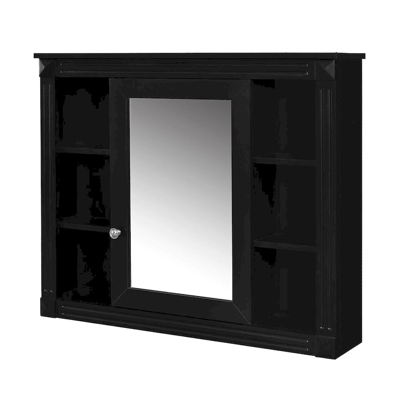 Meuble-lavabo de 91 cm avec vasque à poser, meuble de rangement moderne pour salle de bain avec 2 portes à fermeture douce, 2 tiroirs et vasque simple.