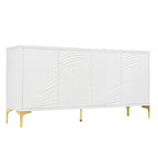 Meuble de rangement multifonctionnel, buffet à quatre portes avec une texture unique, étagères réglables