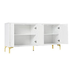 Meuble de rangement multifonctionnel, buffet à quatre portes avec une texture unique, étagères réglables