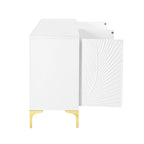 Meuble de rangement multifonctionnel, buffet à quatre portes avec une texture unique, étagères réglables