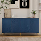 Meuble de rangement multifonctionnel, buffet à quatre portes avec une texture unique, étagères réglables