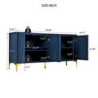 Meuble de rangement multifonctionnel, buffet à quatre portes avec une texture unique, étagères réglables