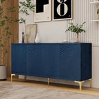 Meuble de rangement multifonctionnel, buffet à quatre portes avec une texture unique, étagères réglables