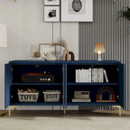 Meuble de rangement multifonctionnel, buffet à quatre portes avec une texture unique, étagères réglables