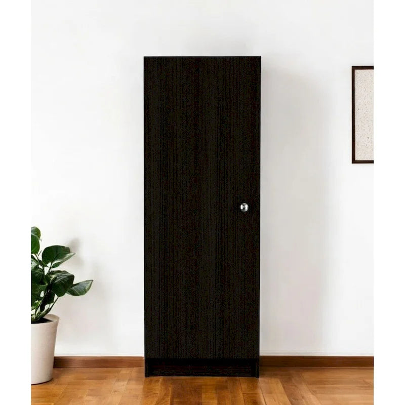 Garde-manger ou placard de rangement HomeRoots 47 en bois noir - 4,3 m x 120,8 cm x 31,8 cm