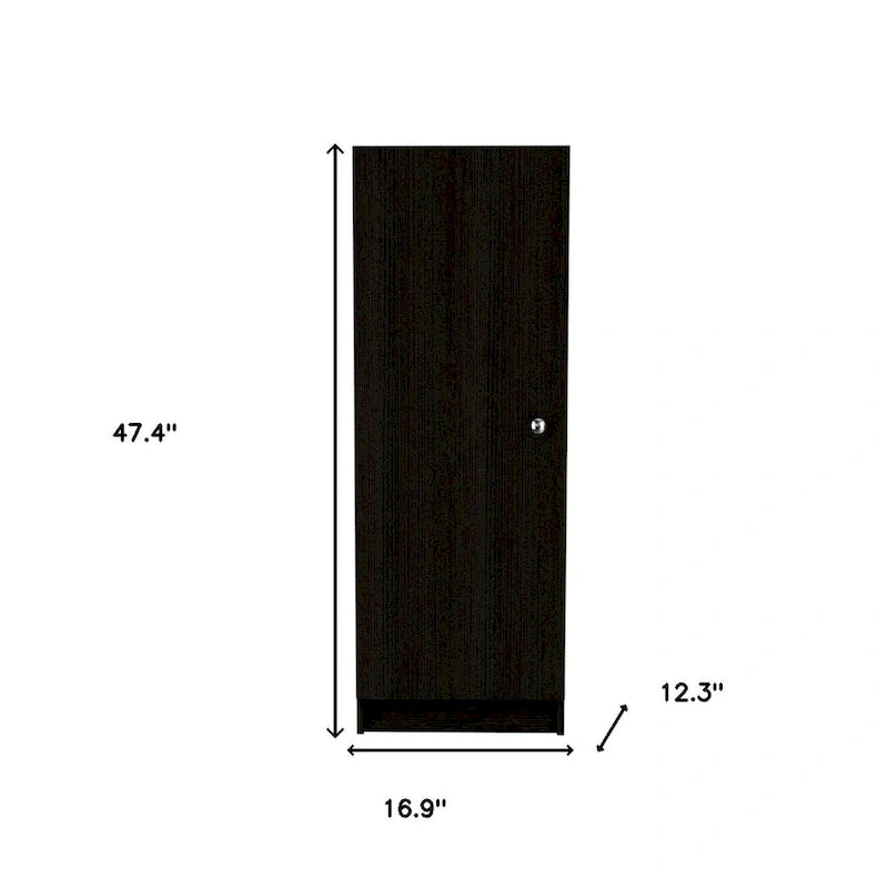 Garde-manger ou placard de rangement HomeRoots 47 en bois noir - 4,3 m x 120,8 cm x 31,8 cm