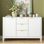 Buffet/meuble de rangement de 47,2 cm de large avec motif ondulé - 3 étagères réglables et 3 tiroirs - Non disponible