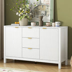 Buffet/meuble de rangement de 47,2 cm de large avec motif ondulé - 3 étagères réglables et 3 tiroirs - Non disponible