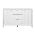 Buffet/meuble de rangement de 47,2 cm de large avec motif ondulé - 3 étagères réglables et 3 tiroirs - Non disponible