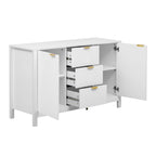 Buffet/meuble de rangement de 47,2 cm de large avec motif ondulé - 3 étagères réglables et 3 tiroirs - Non disponible