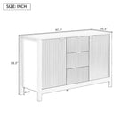 Buffet/meuble de rangement de 47,2 cm de large avec motif ondulé - 3 étagères réglables et 3 tiroirs - Non disponible
