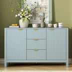 Buffet/meuble de rangement de 47,2 cm de large avec motif ondulé - 3 étagères réglables et 3 tiroirs - Non disponible