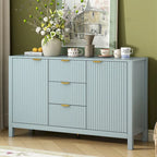 Buffet/meuble de rangement de 47,2 cm de large avec motif ondulé - 3 étagères réglables et 3 tiroirs - Non disponible
