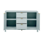 Buffet/meuble de rangement de 47,2 cm de large avec motif ondulé - 3 étagères réglables et 3 tiroirs - Non disponible