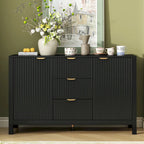 Buffet/meuble de rangement de 47,2 cm de large avec motif ondulé - 3 étagères réglables et 3 tiroirs - Non disponible
