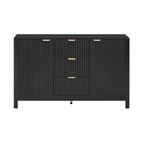 Buffet/meuble de rangement de 47,2 cm de large avec motif ondulé - 3 étagères réglables et 3 tiroirs - Non disponible