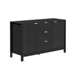 Buffet/meuble de rangement de 47,2 cm de large avec motif ondulé - 3 étagères réglables et 3 tiroirs - Non disponible