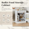 Meuble de cuisine moderne indépendant, rangement pour aliments de type buffet, meuble bar à café avec tiroir, 2 étagères réglables et 2 étagères à porte.