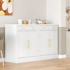 Meuble de cuisine moderne indépendant, rangement pour aliments de type buffet, meuble bar à café avec tiroir, 2 étagères réglables et 2 étagères à porte.
