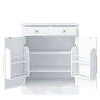 Meuble de cuisine moderne indépendant, rangement pour aliments de type buffet, meuble bar à café avec tiroir, 2 étagères réglables et 2 étagères à porte.