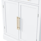 Meuble de cuisine moderne indépendant, rangement pour aliments de type buffet, meuble bar à café avec tiroir, 2 étagères réglables et 2 étagères à porte.