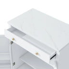 Meuble de cuisine moderne indépendant, rangement pour aliments de type buffet, meuble bar à café avec tiroir, 2 étagères réglables et 2 étagères à porte.