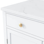 Meuble de cuisine moderne indépendant, rangement pour aliments de type buffet, meuble bar à café avec tiroir, 2 étagères réglables et 2 étagères à porte.