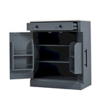 Meuble de cuisine moderne indépendant, rangement pour aliments de type buffet, meuble bar à café avec tiroir, 2 étagères réglables et 2 étagères à porte.