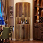 Meuble d'angle de 180 cm de haut avec portes et 5 étagères de rangement - 50 cm L x 50 cm P x 180 cm H