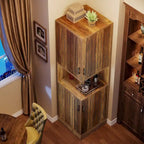 Meuble d'angle de 180 cm de haut avec portes et 5 étagères de rangement - 50 cm L x 50 cm P x 180 cm H