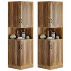 Meuble d'angle de 180 cm de haut avec portes et 5 étagères de rangement - 50 cm L x 50 cm P x 180 cm H