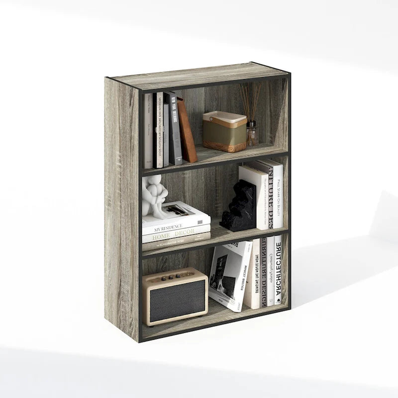 Étagère ouverte simple Furinno, bibliothèque à 3 niveaux