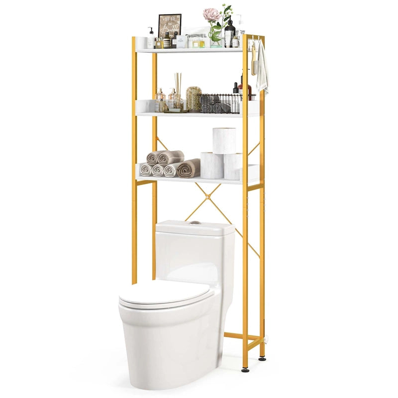 Étagère de salle de bain Costway à 3 niveaux, à suspendre au-dessus des toilettes, structure métallique, gain de place - Voir les détails