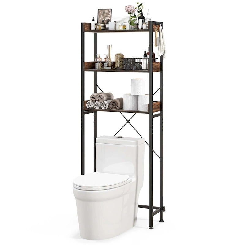 Étagère de salle de bain Costway à 3 niveaux, à suspendre au-dessus des toilettes, structure métallique, gain de place - Voir les détails