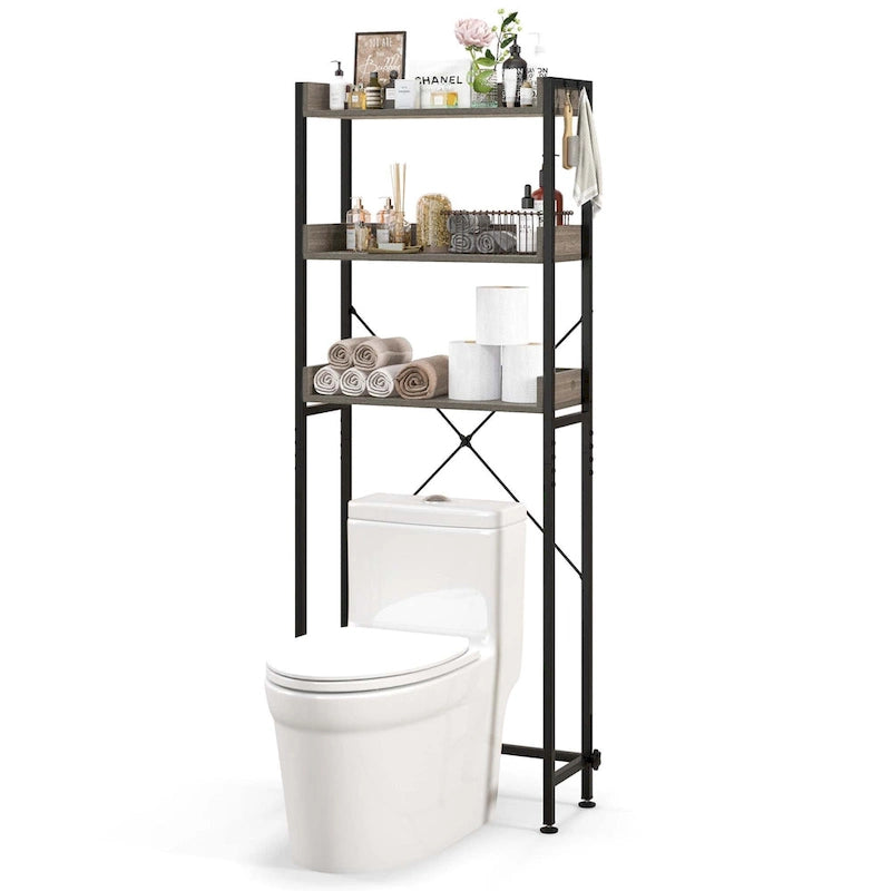Étagère de salle de bain Costway à 3 niveaux, à suspendre au-dessus des toilettes, structure métallique, gain de place - Voir les détails