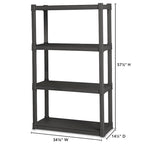 Étagère de rangement Sterilite en plastique gris, lot de 3, avec 4 tablettes.