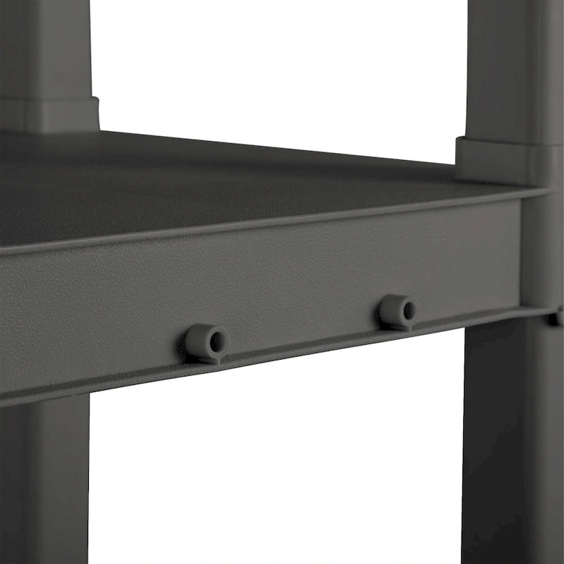 Étagère de rangement Sterilite en plastique gris, lot de 3, avec 4 tablettes.