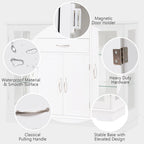 Meuble de rangement buffet Costway avec tiroirs et portes vitrées